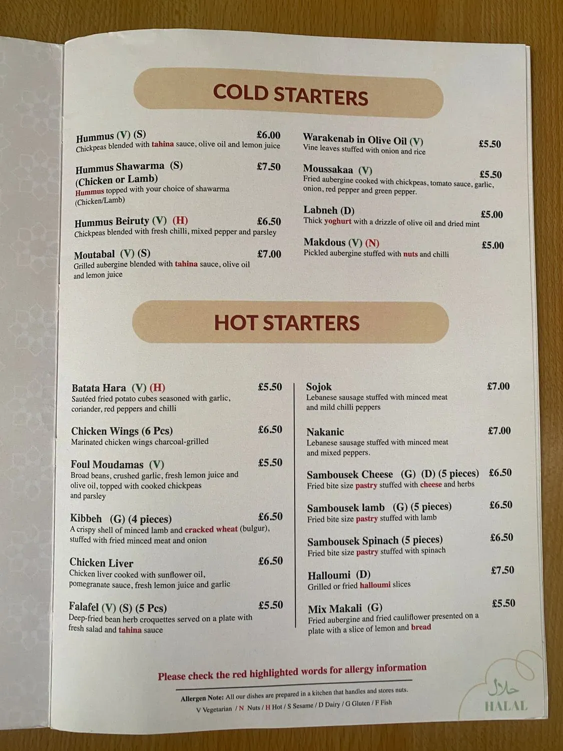 Menu 1