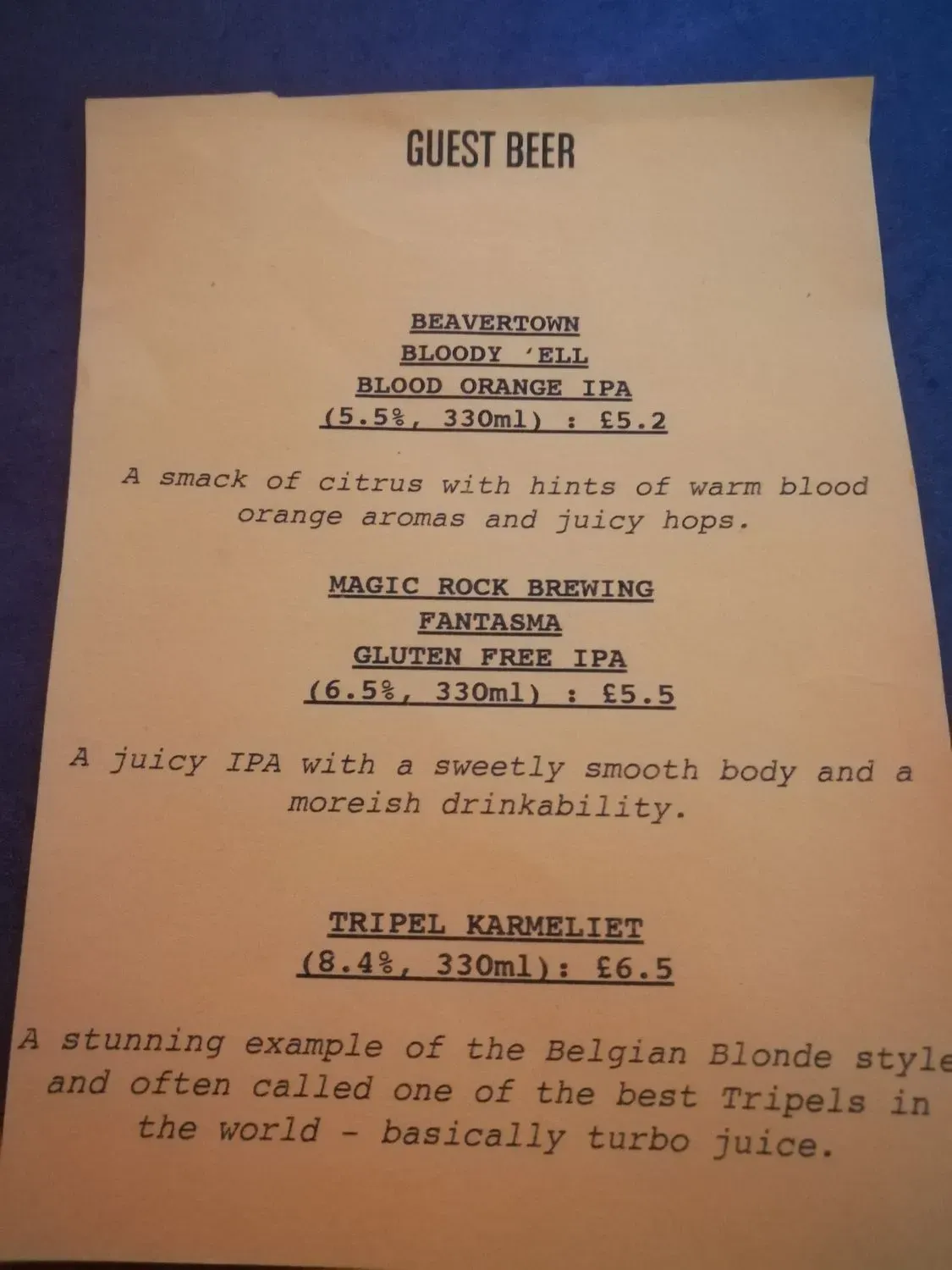 Menu 1