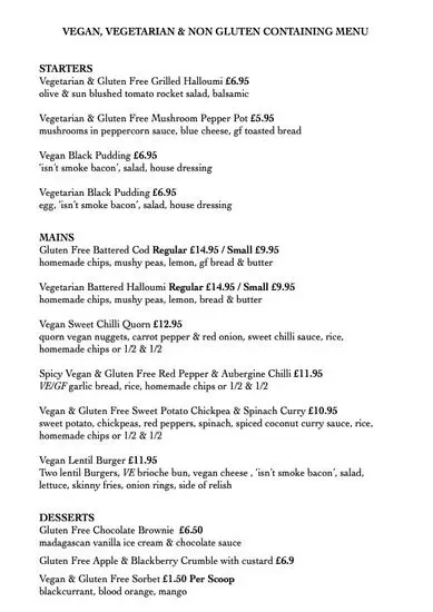 The Sportsman Pub Menu | North Shields | Checkle