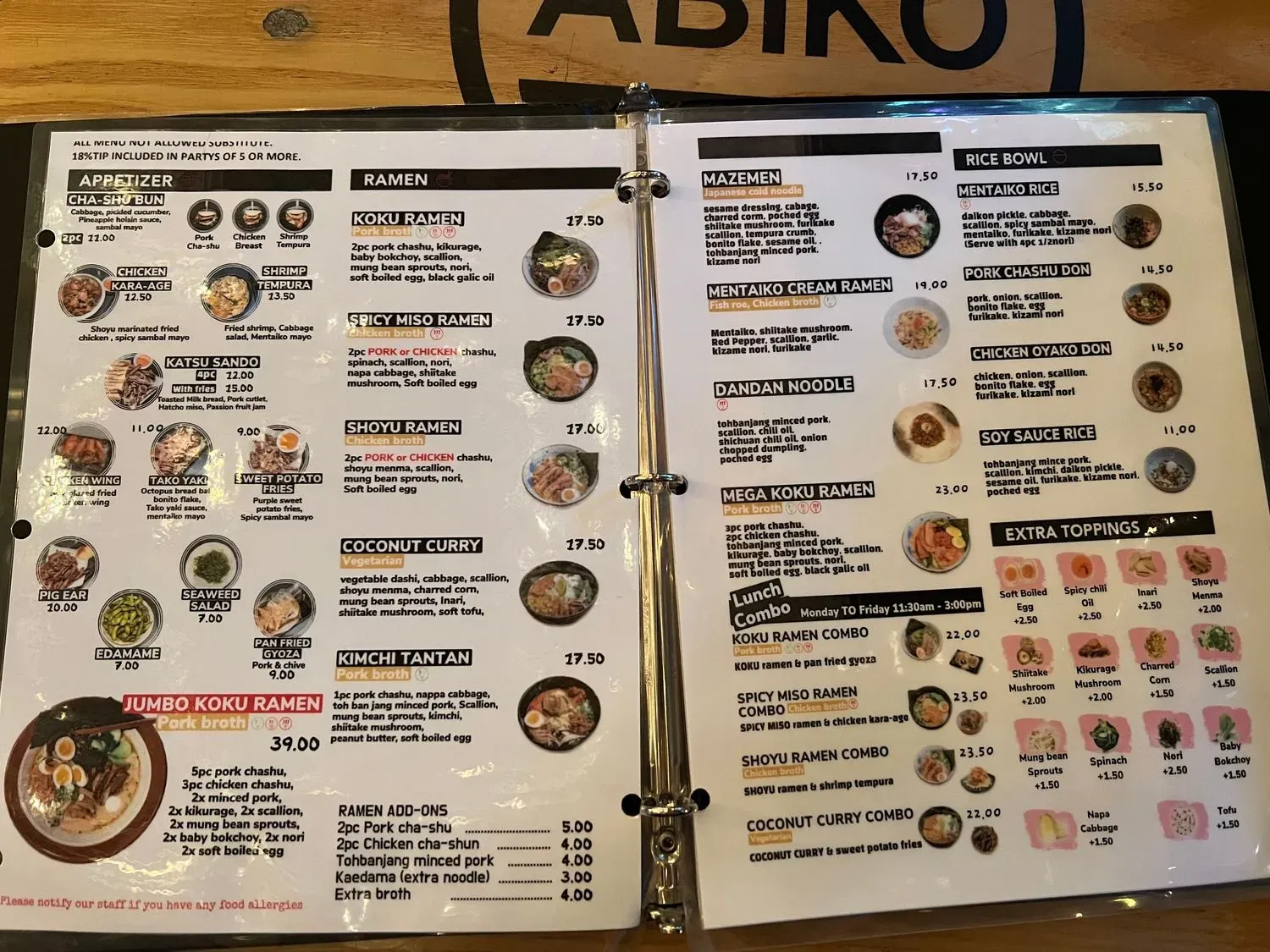 Menu 5