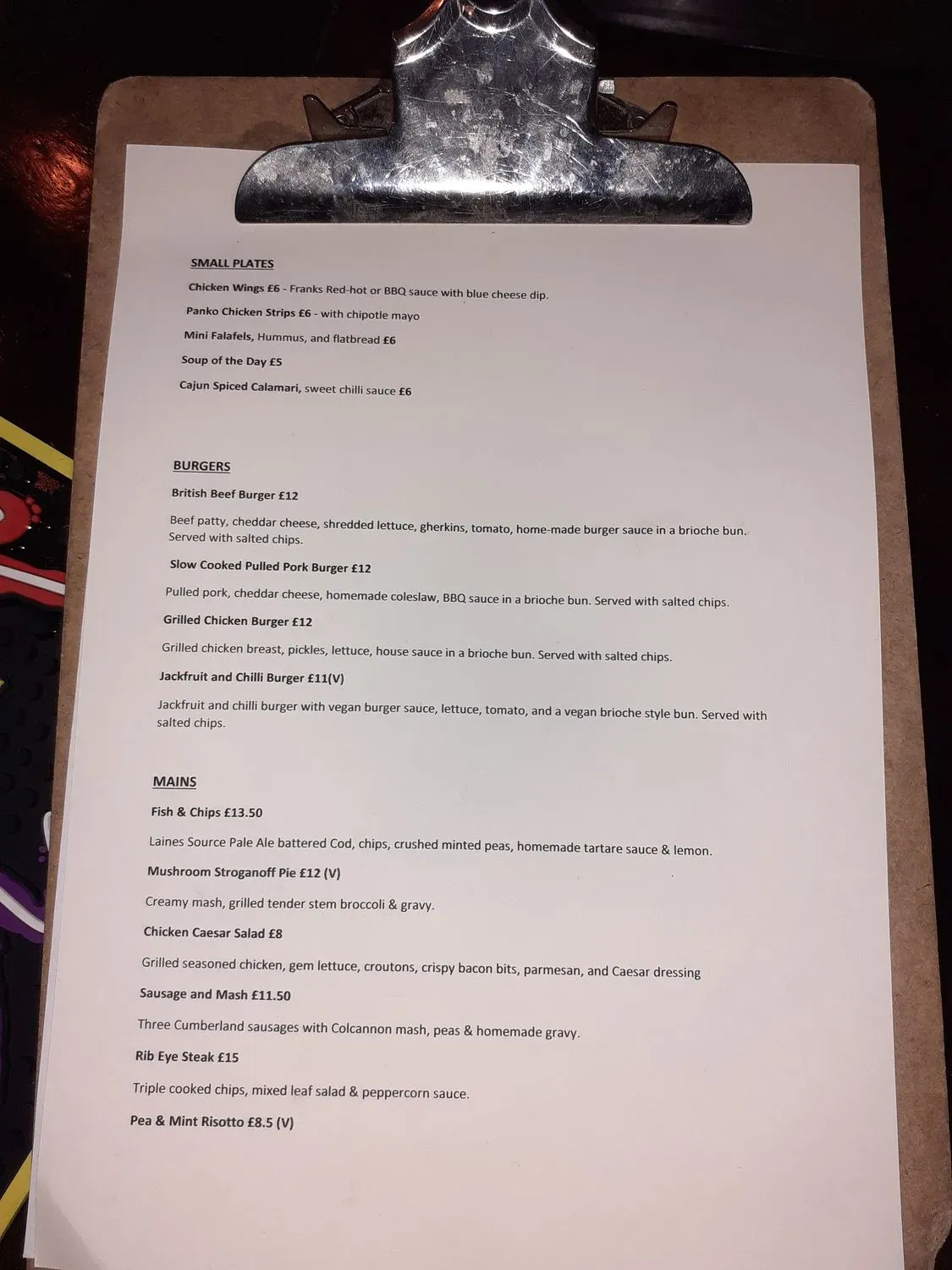 Menu 1