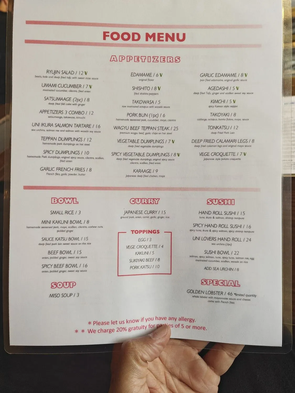 Menu 1