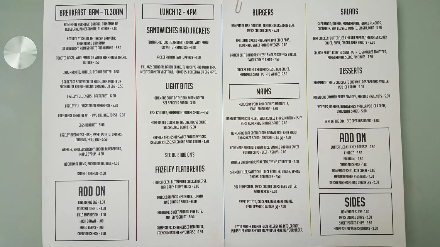 Menu 1