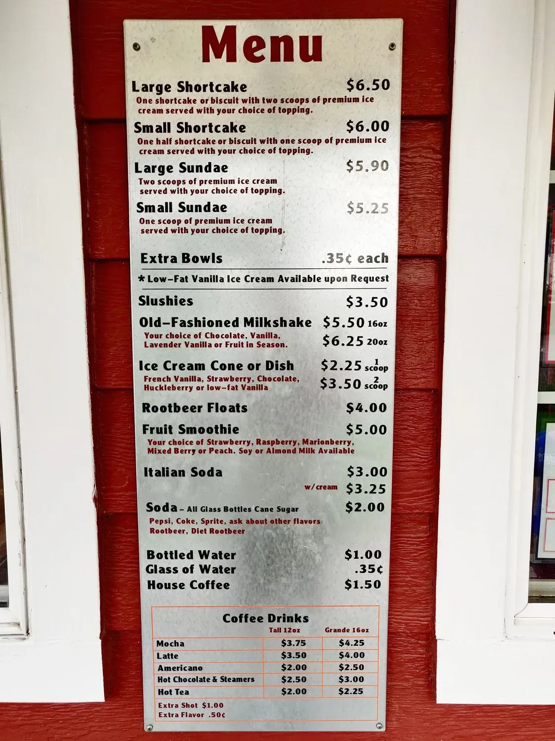 E.Z Orchards Shortcake Stand Menu - Updated November 2025