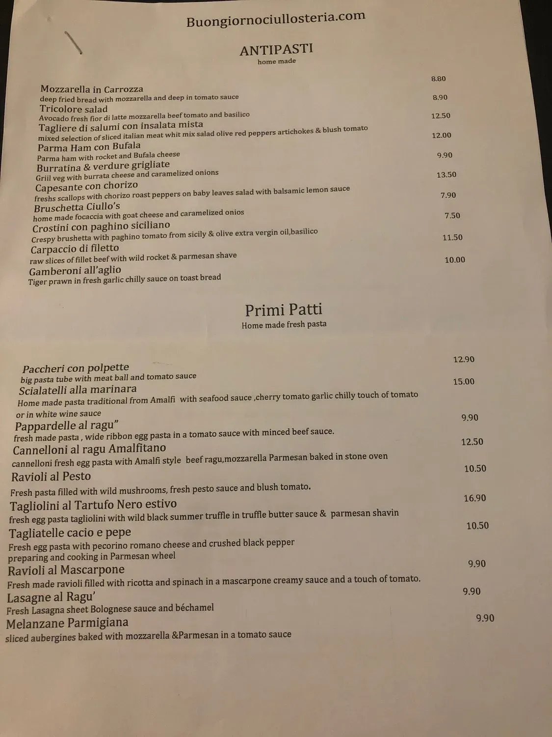 Menu 1