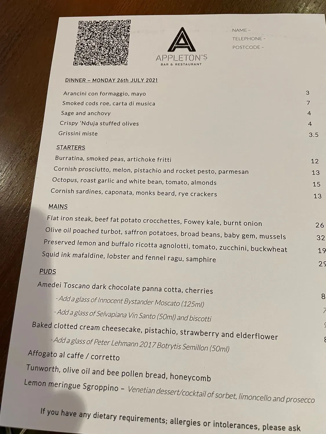 Menu 1