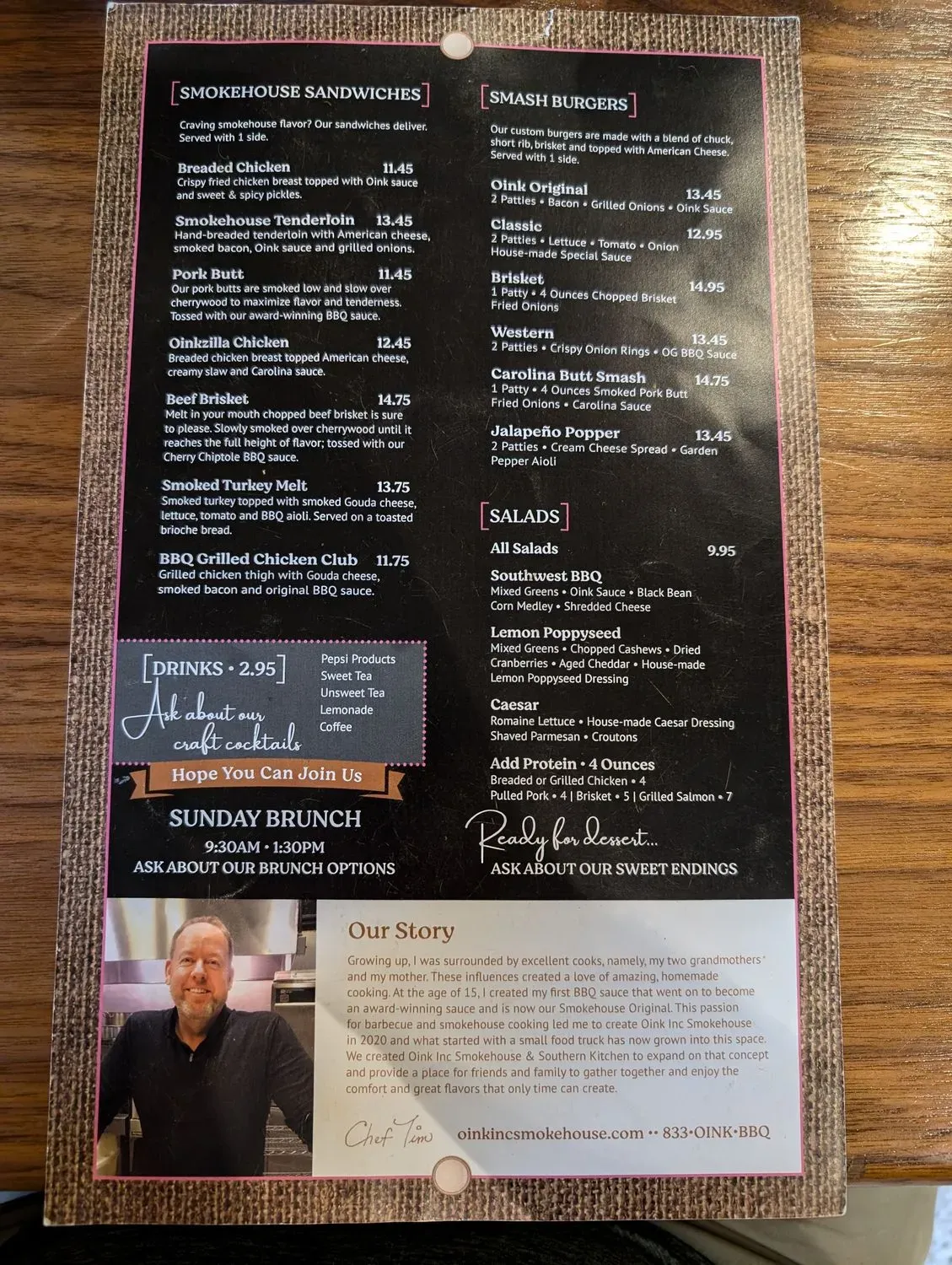 Oink Inc Smokehouse and Southern Kitchen Menu - Updated October 2025