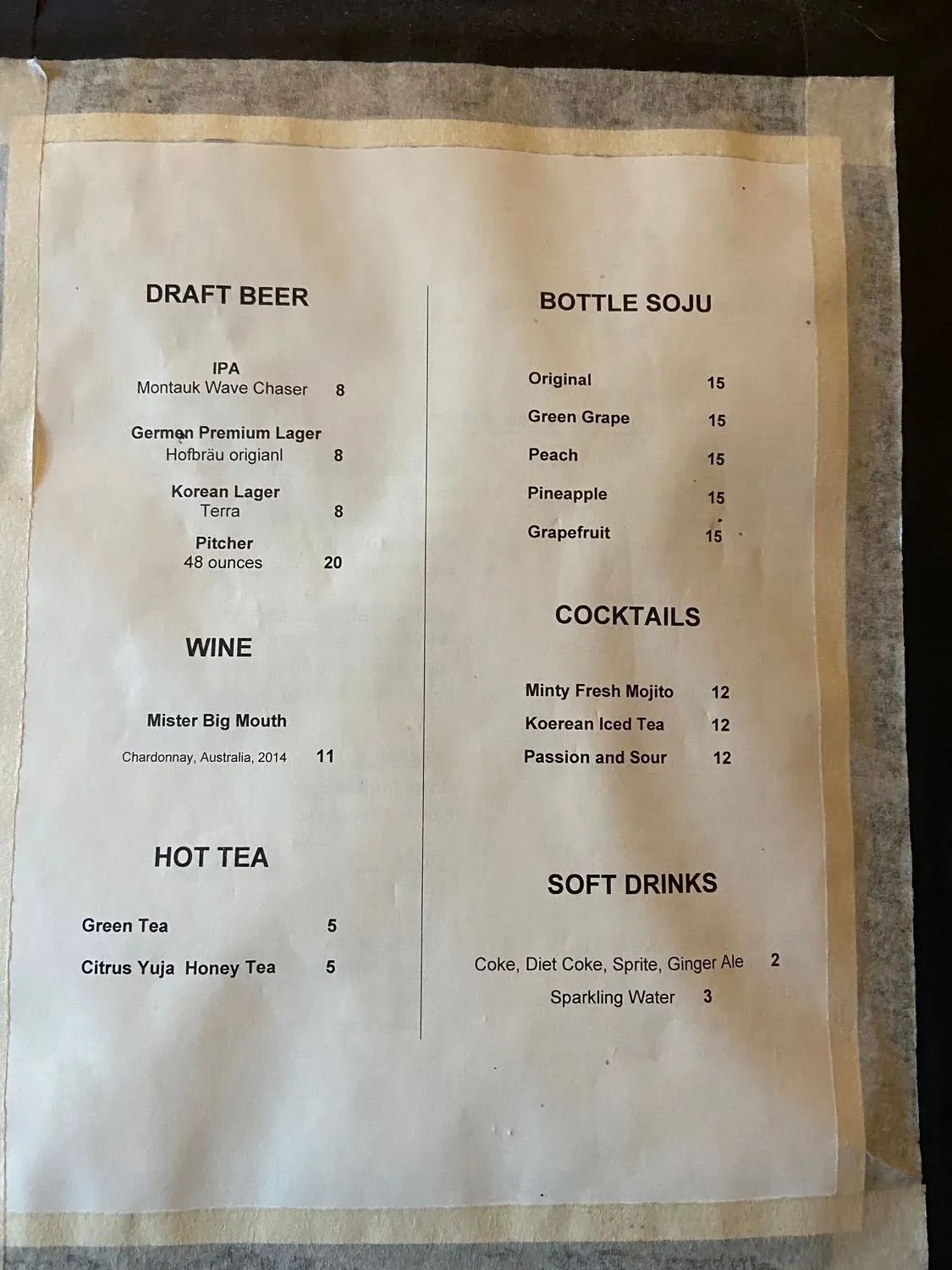 Menu 5