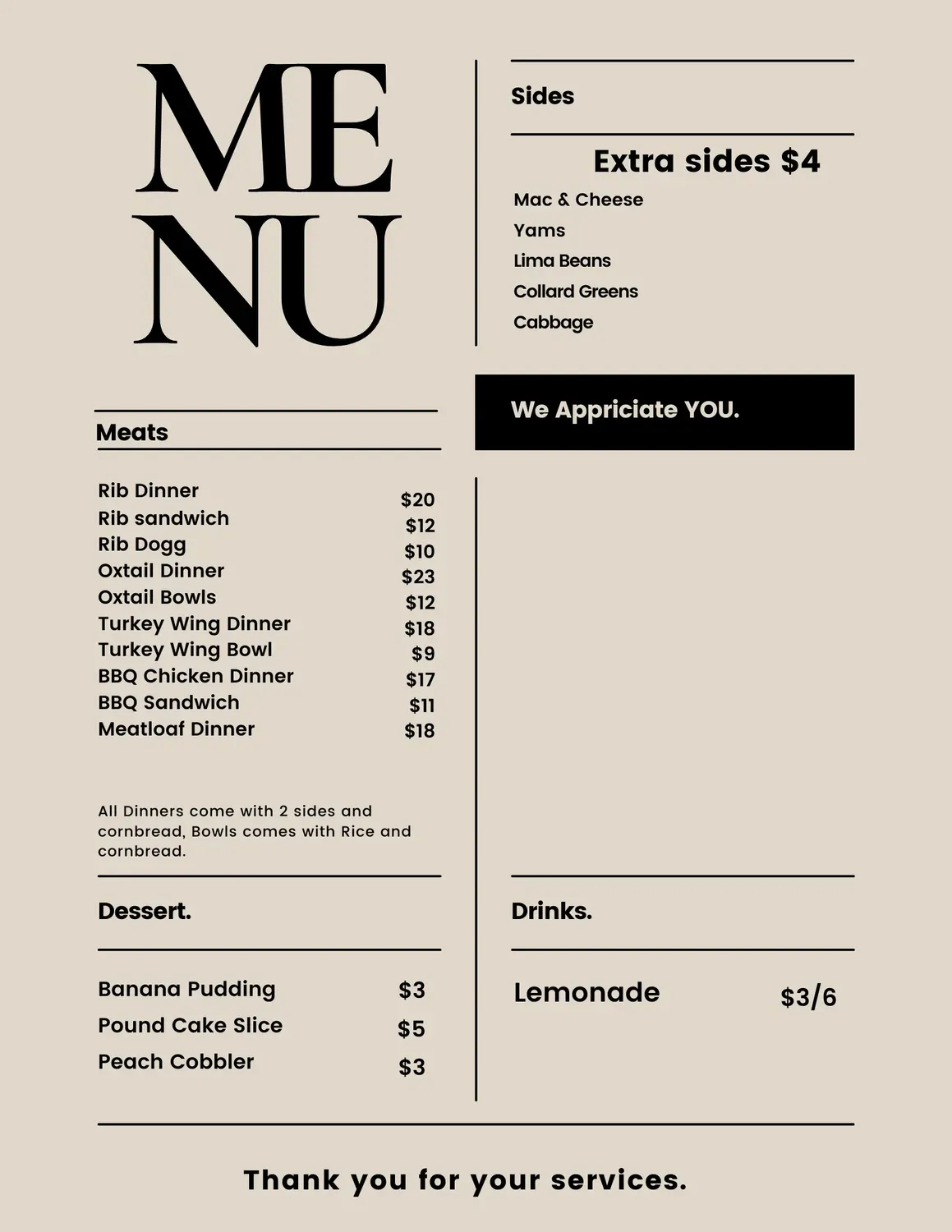 Menu 1