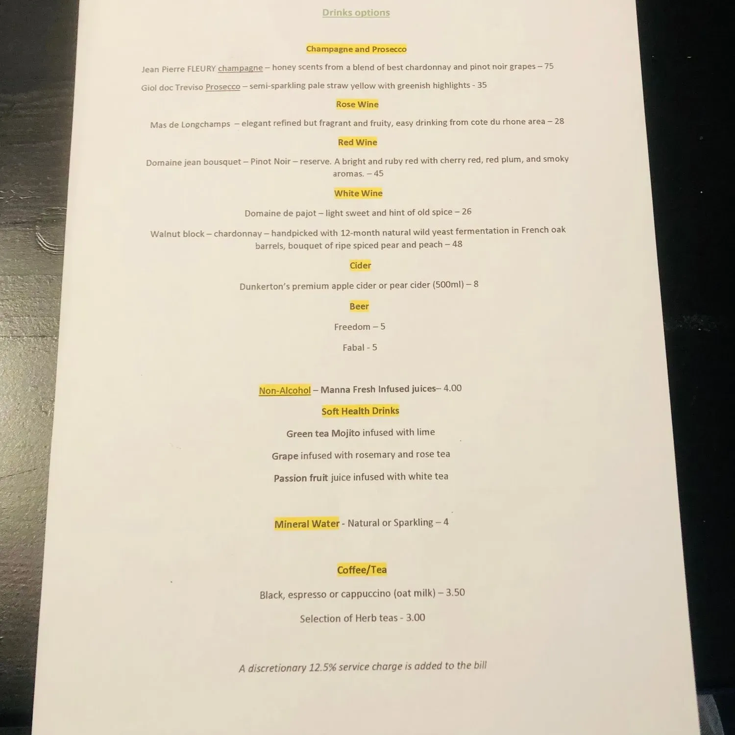 Menu 1