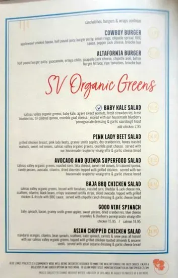 31st Grill Menu - Updated November 2025