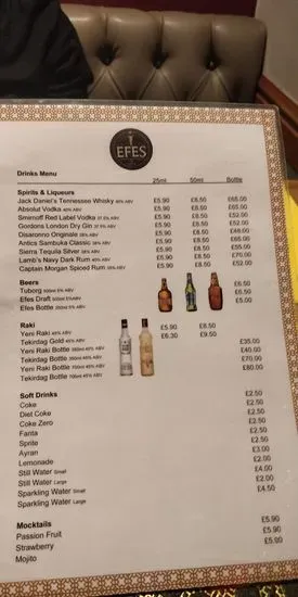 Efes Restaurant (Whitechapel) Menu | London | Checkle