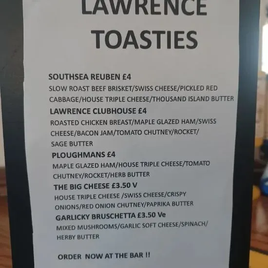 The Lawrence Arms Menu | Southsea | Checkle