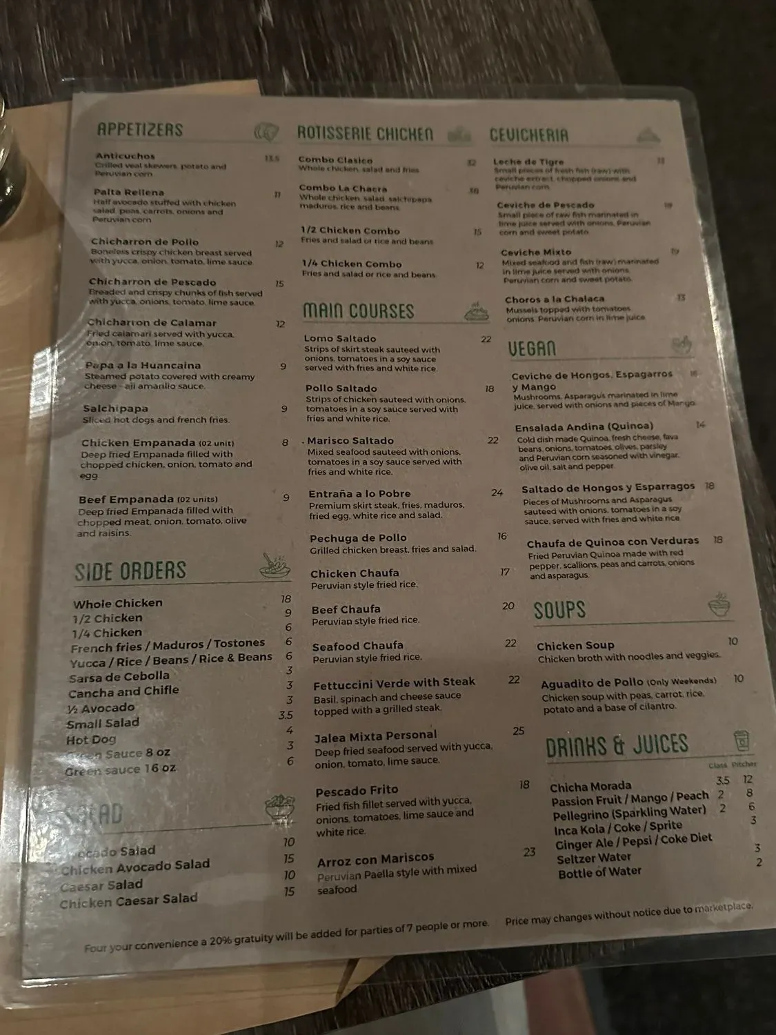 Menu 1