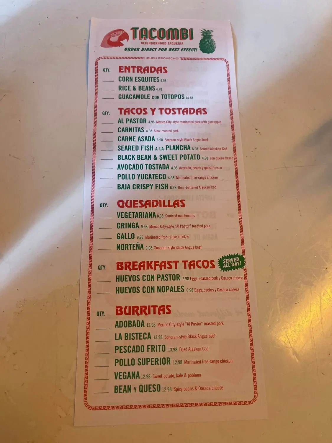 Menu 5