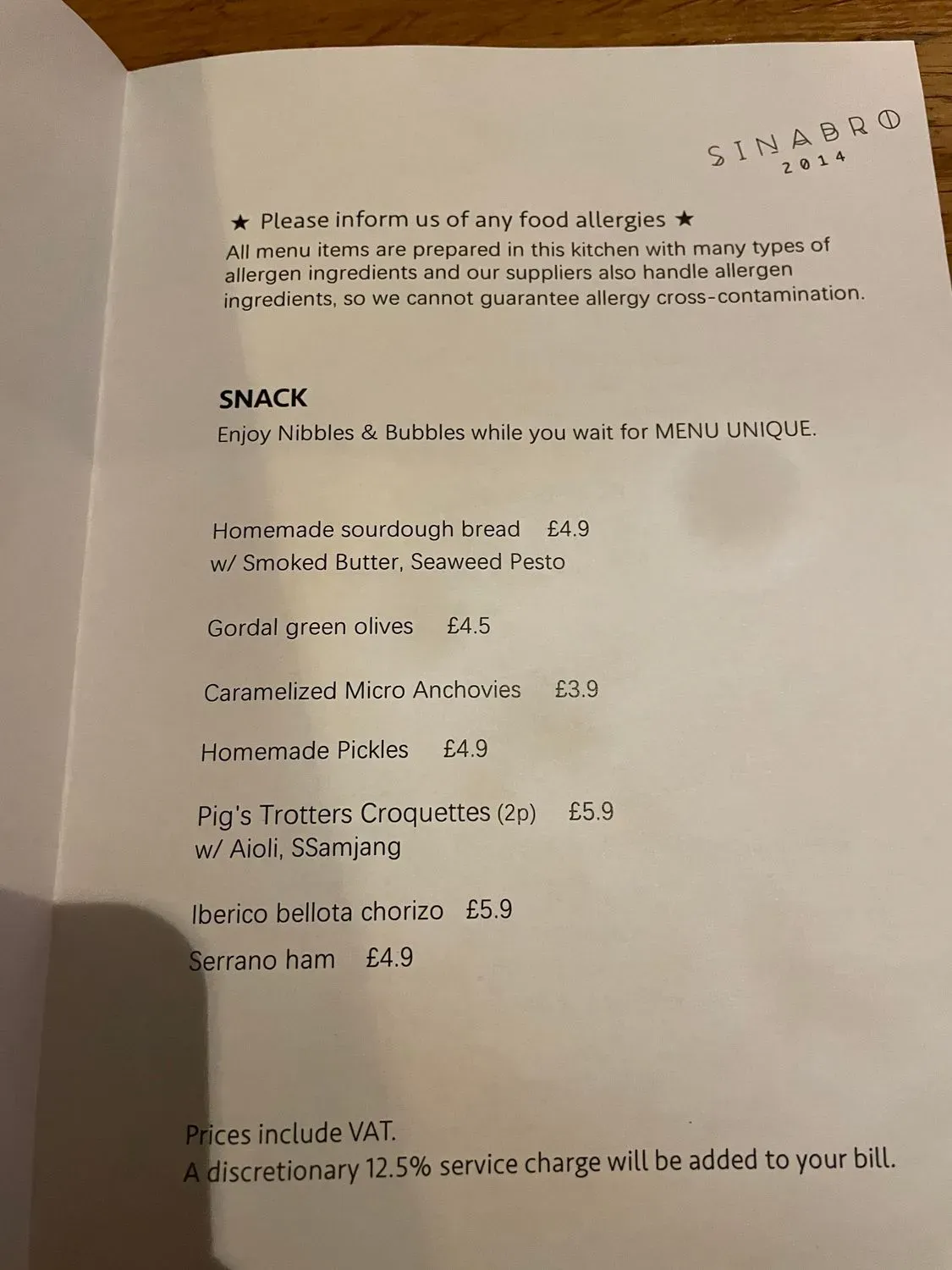 Menu 1