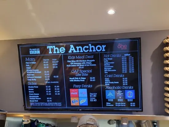 The Anchor Fish & Chips Menu | Scarborough | Checkle