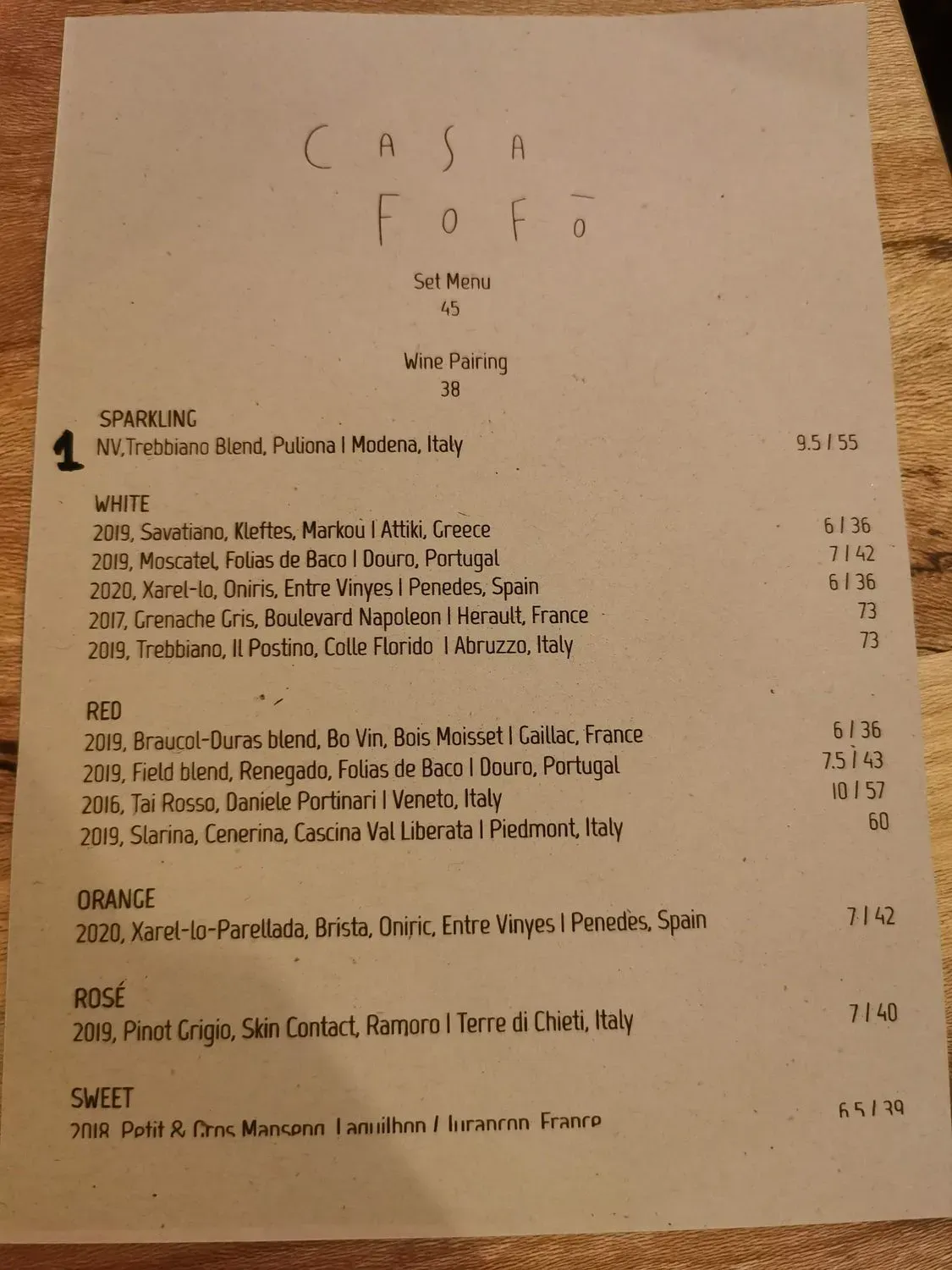 Menu 1