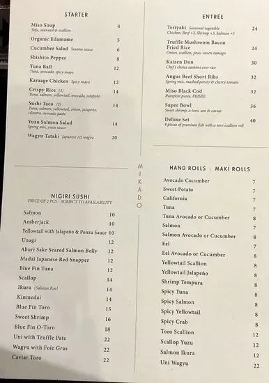 Menu 1