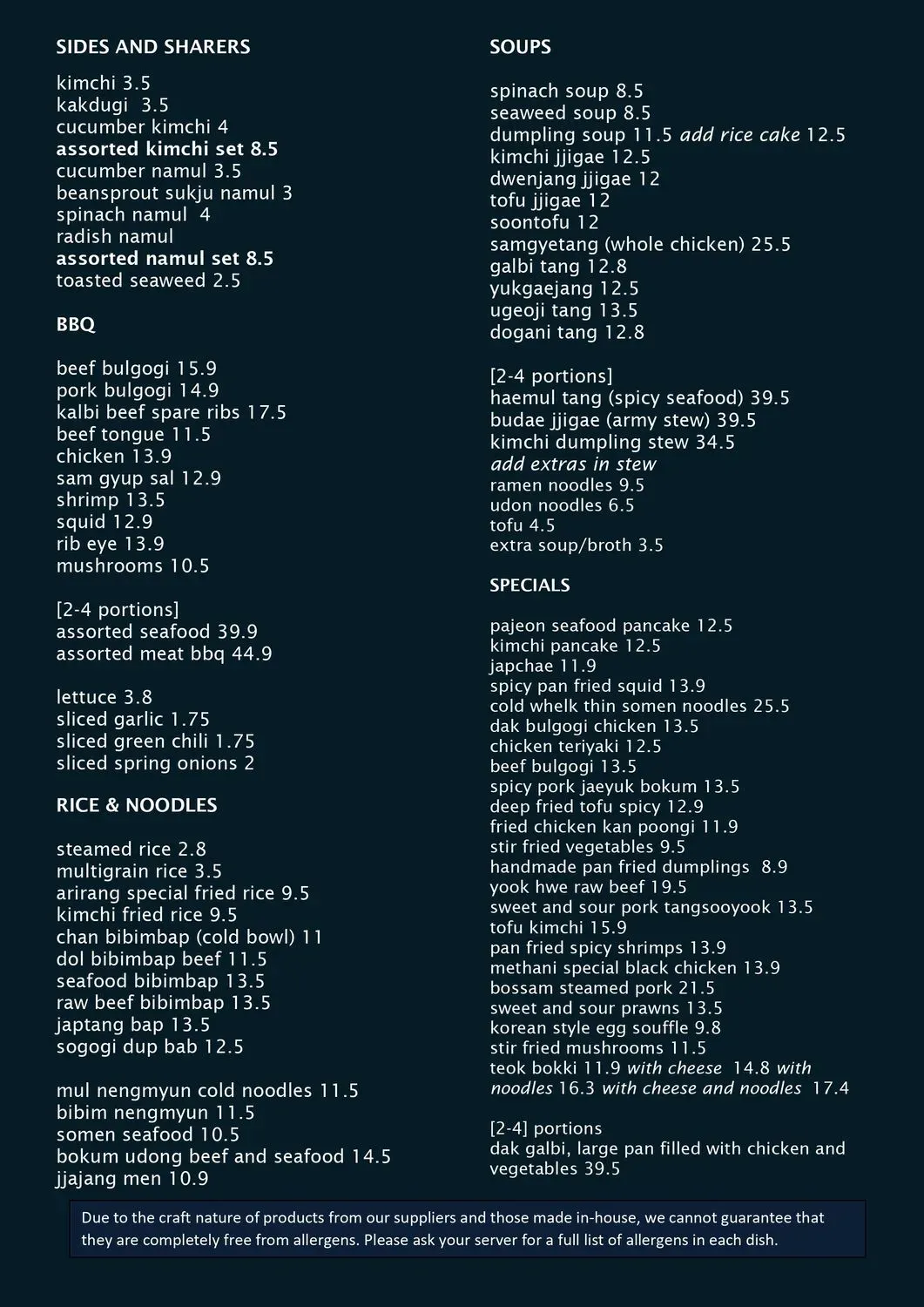 Menu 1