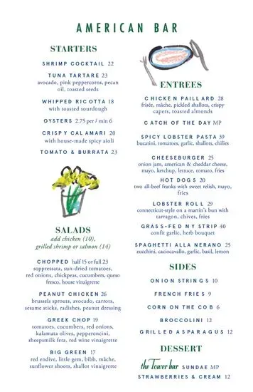 corner bar new york menu
