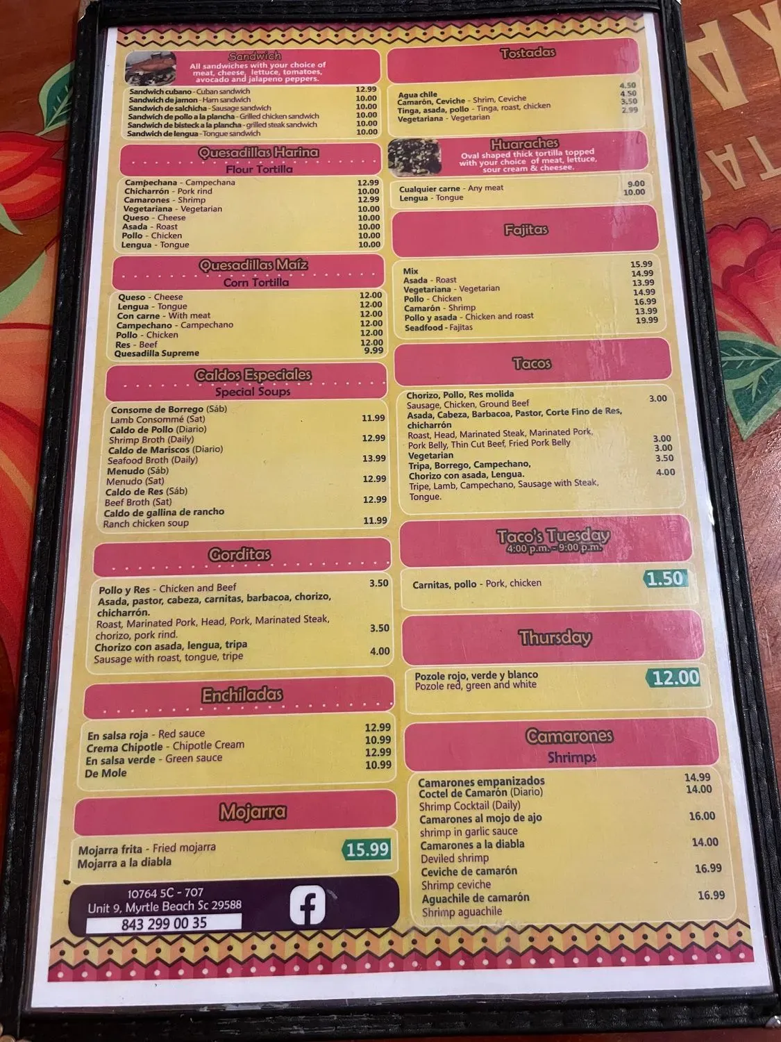 Menu 5