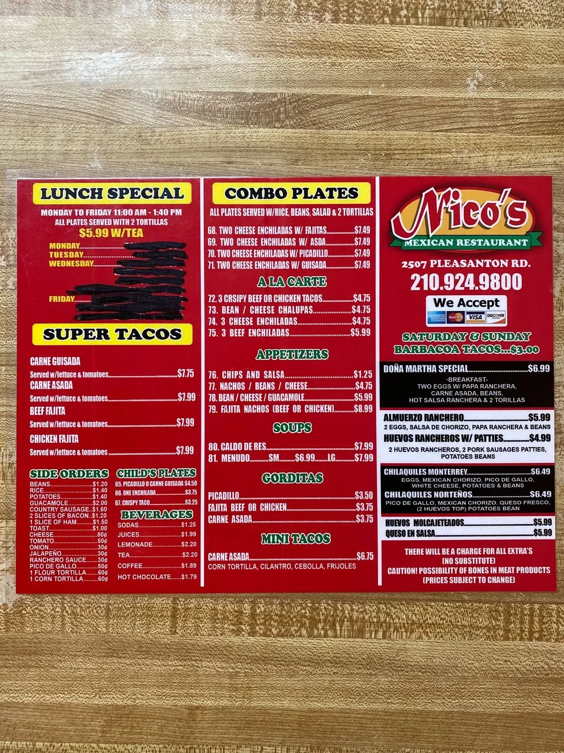 Menu 1