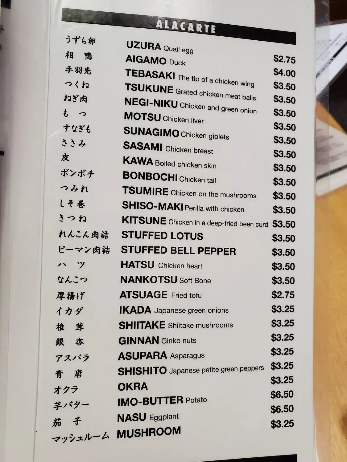 Menu 2