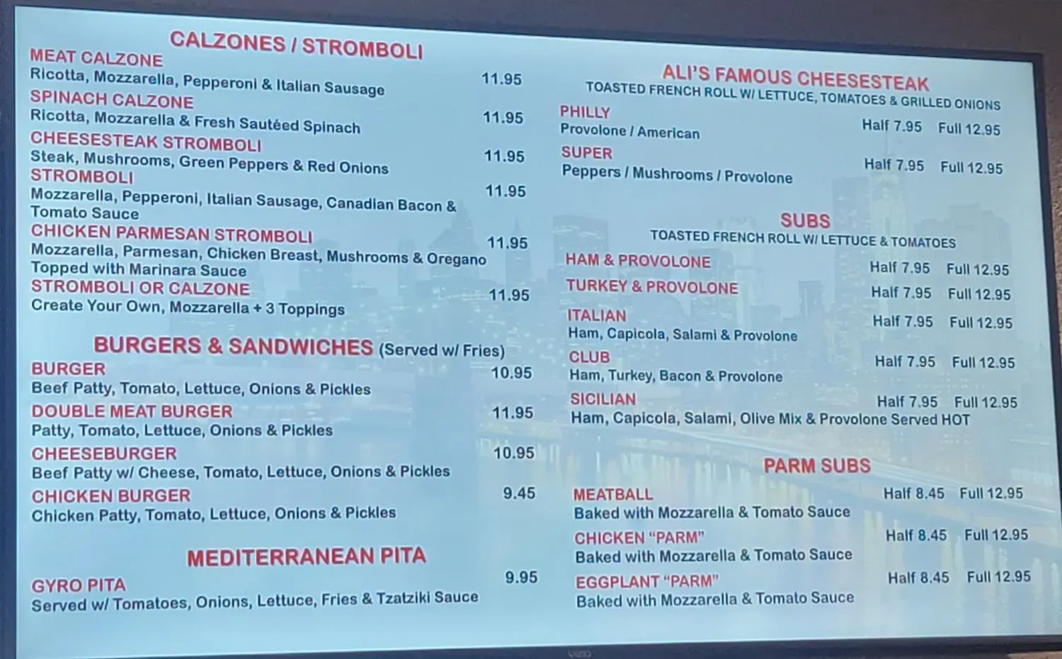 Menu 1