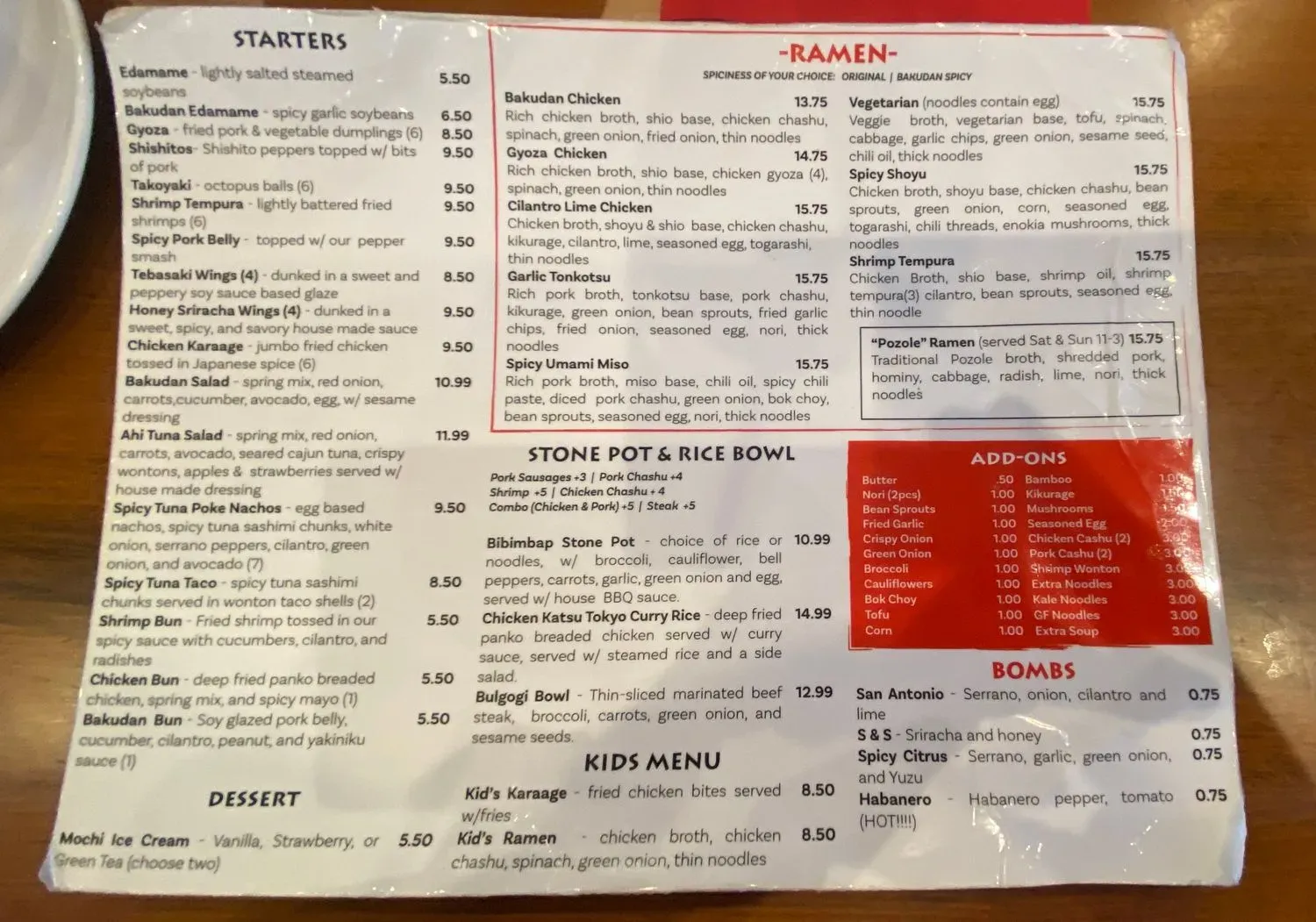 Menu 1