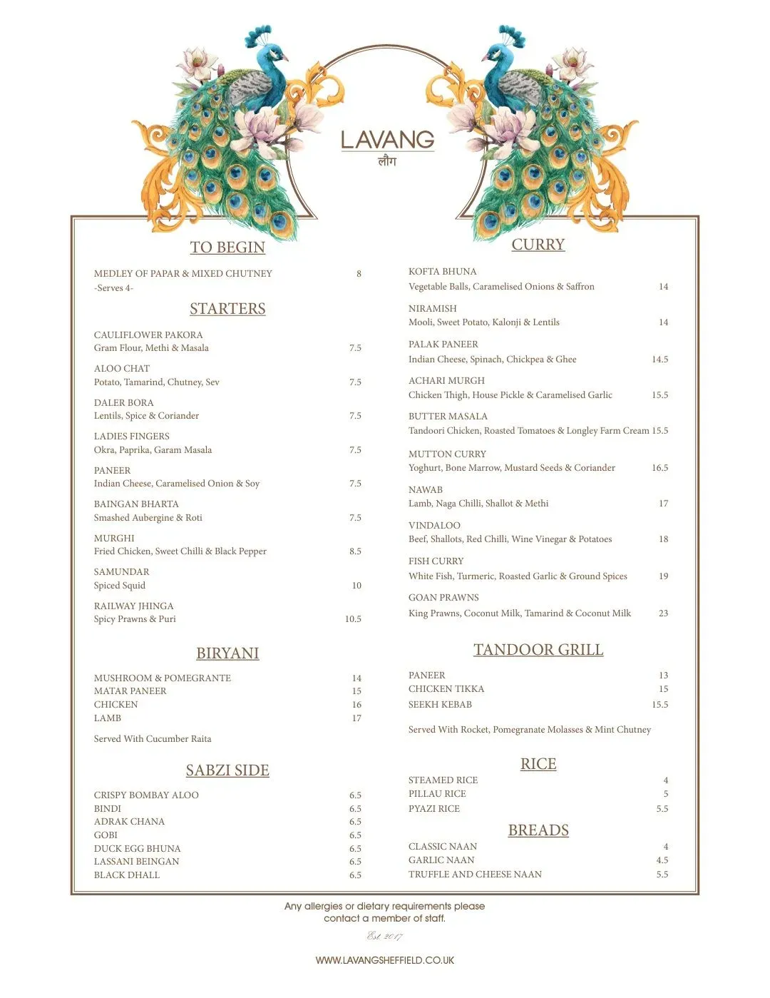 Menu 1