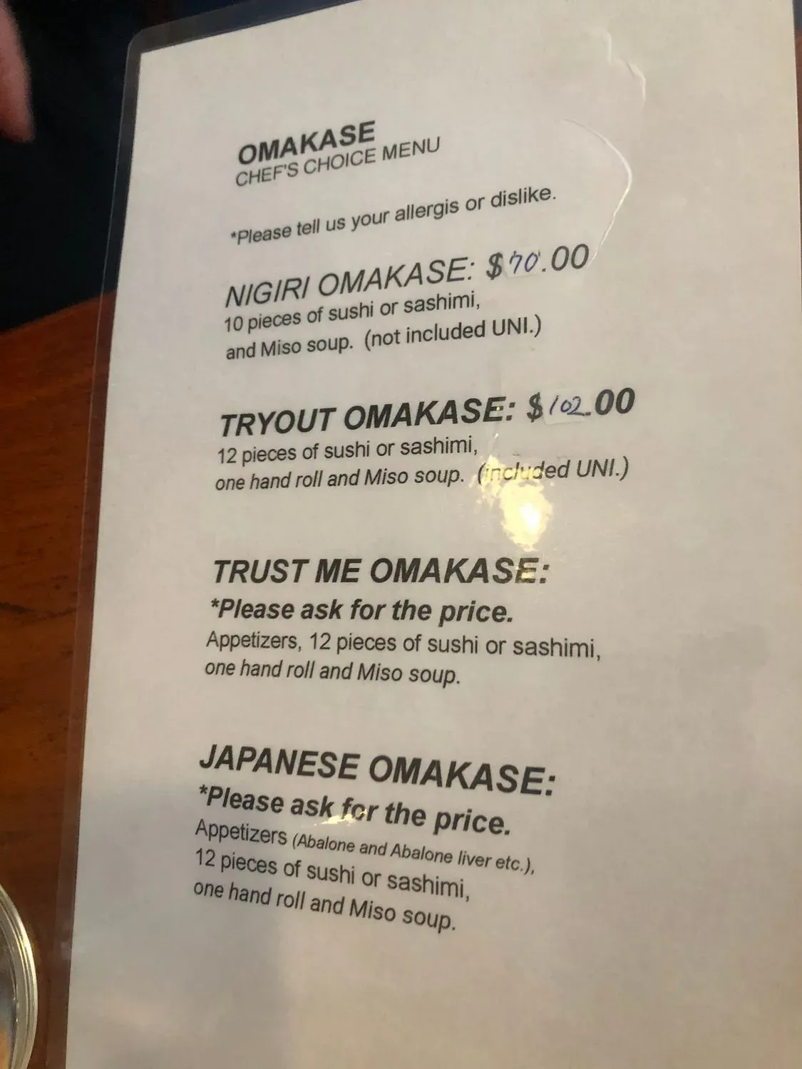 Menu 1