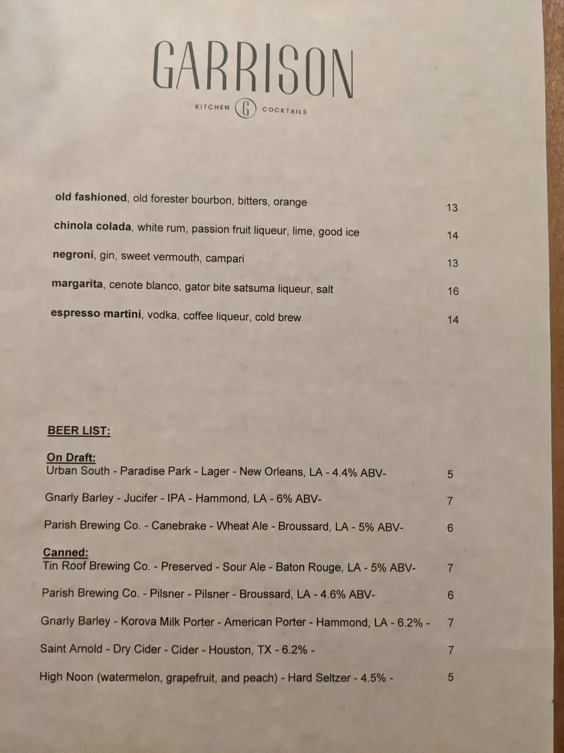 Menu 5