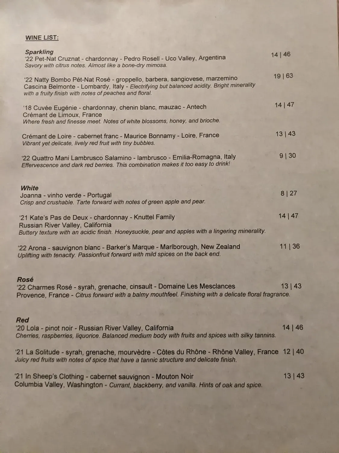 Menu 1