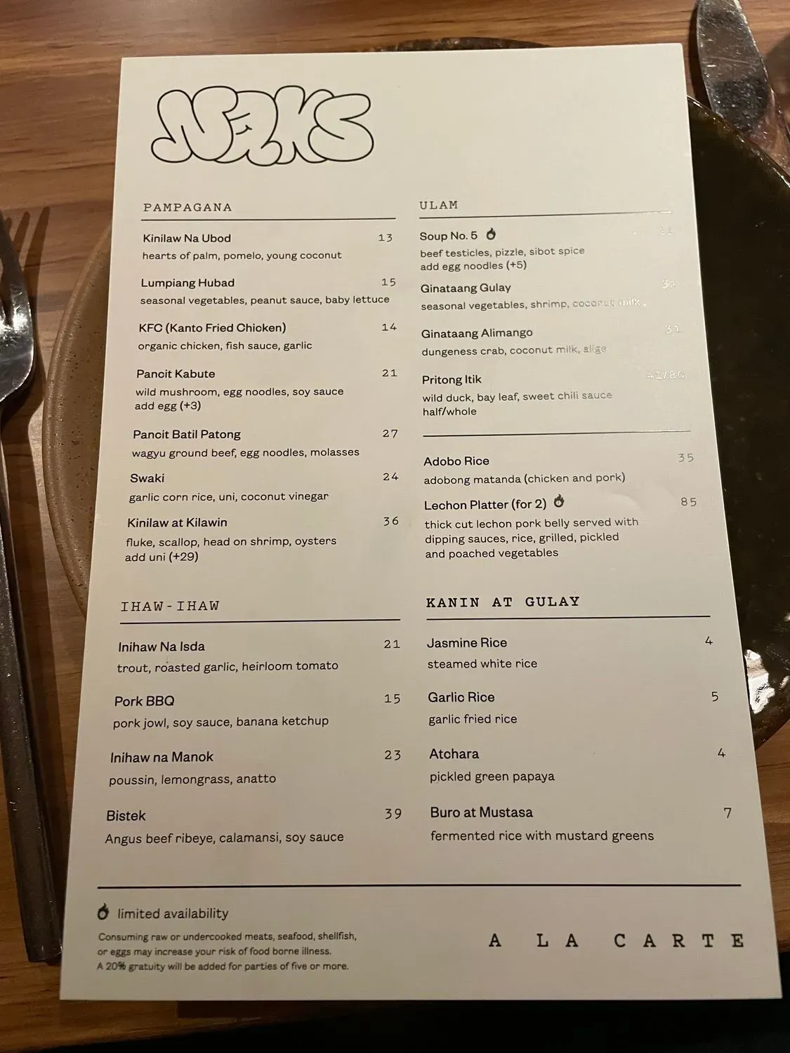 Menu 2