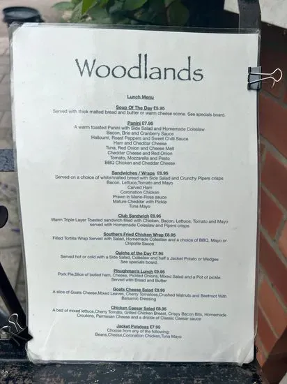 Woodlands Cafe Woodhall Spa Menu | Woodhall Spa | Checkle