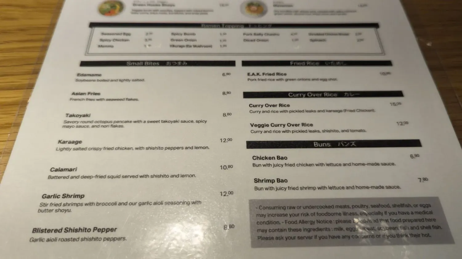 Menu 1