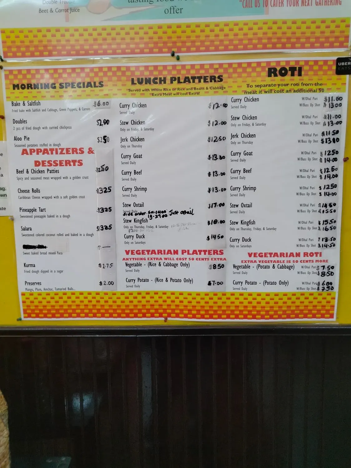 Taste Of The Caribbean Roti Shop Menu - Updated November 2025
