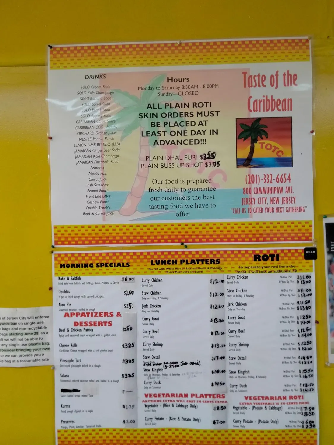 Taste Of The Caribbean Roti Shop Menu - Updated November 2025