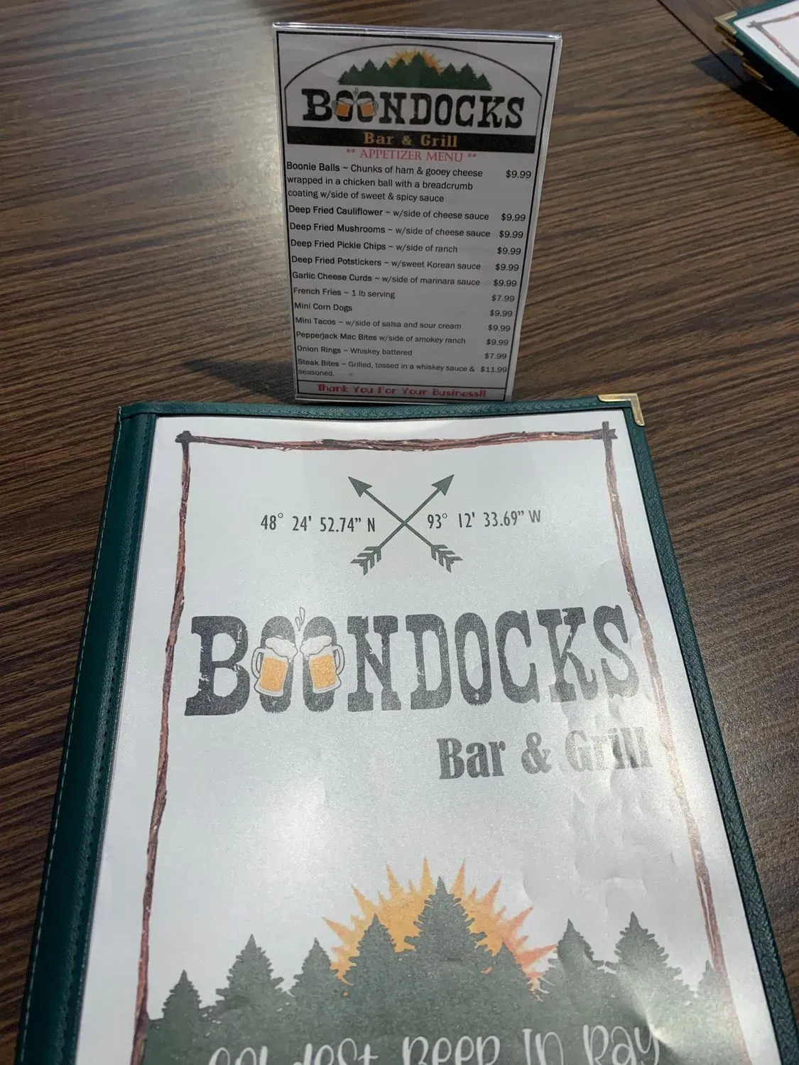 Boondocks Bar & Grill + RV Campground Menu - Updated November 2025