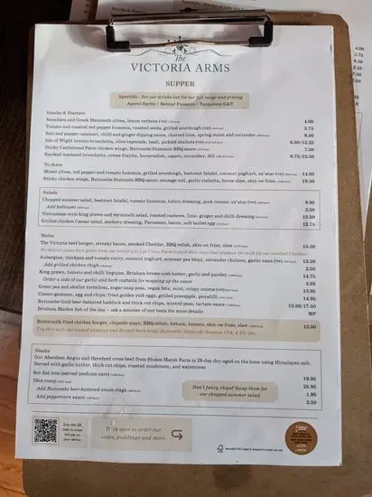 The Victoria Arms Menu | Oxford | Checkle