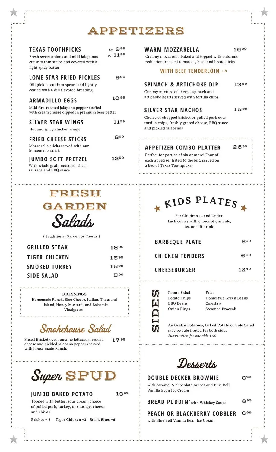 Silver Star Smokehouse & Tavern Menu - Updated November 2025