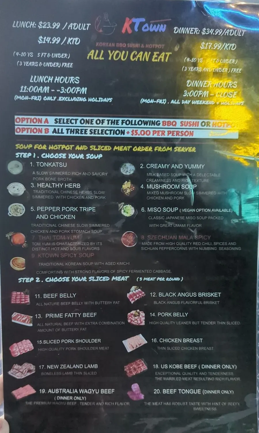 ktown korean bbq sushi and hotpot Menu - Updated November 2025