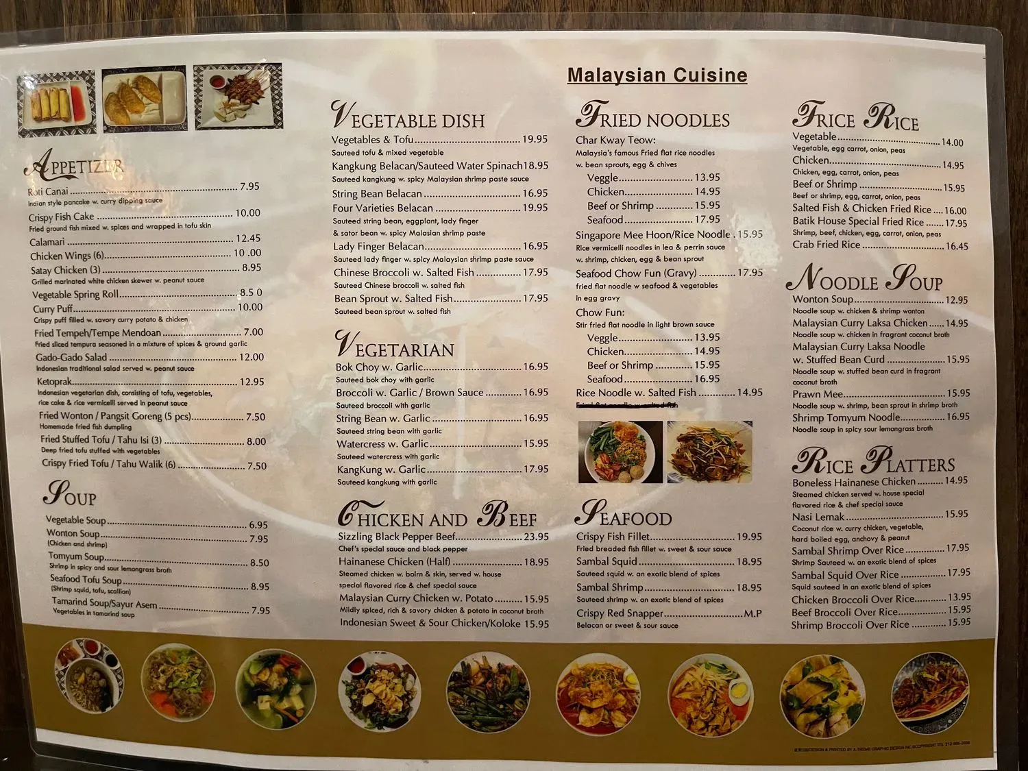 Batik Menu - Updated November 2025