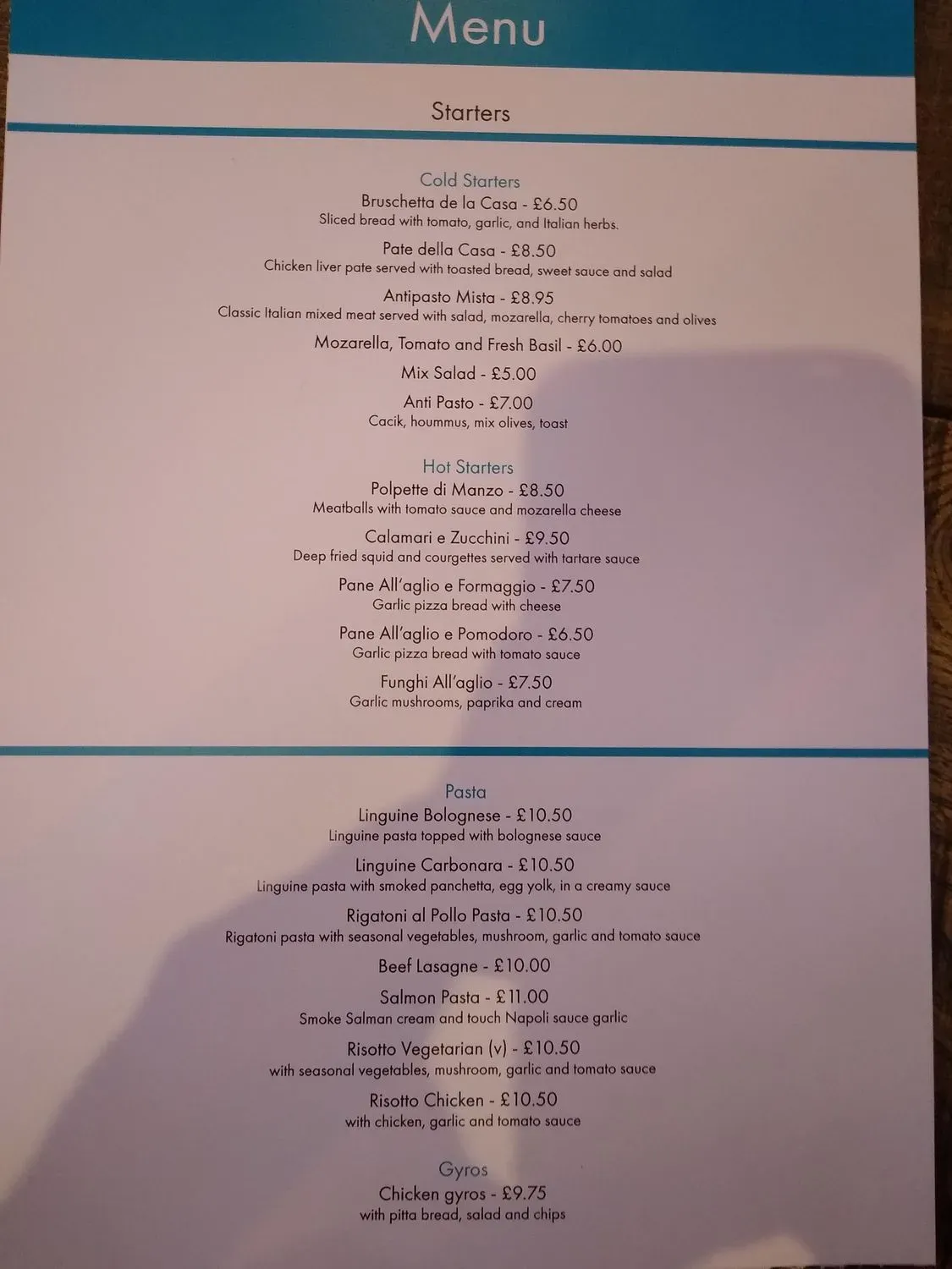 Menu 1