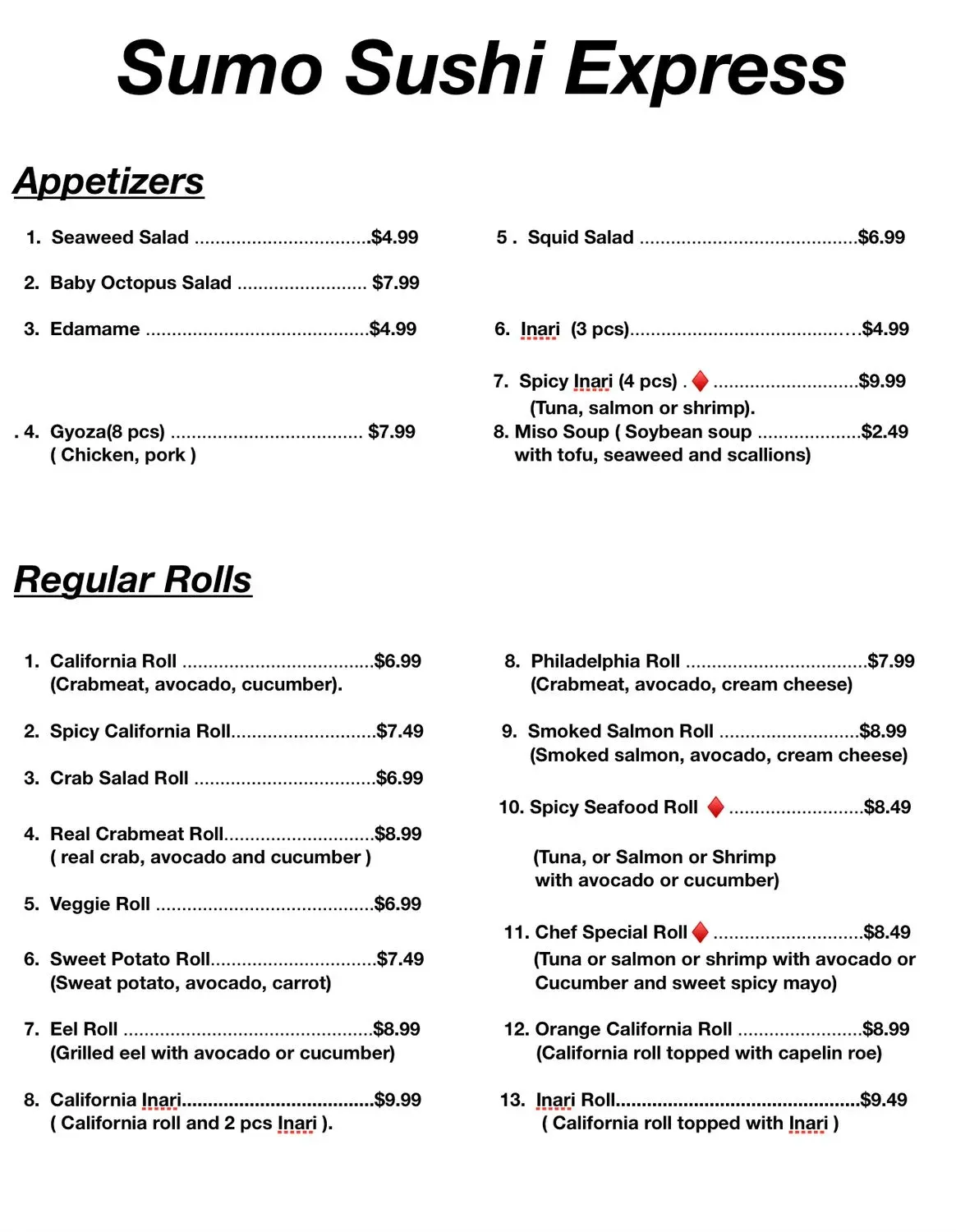 Menu 1