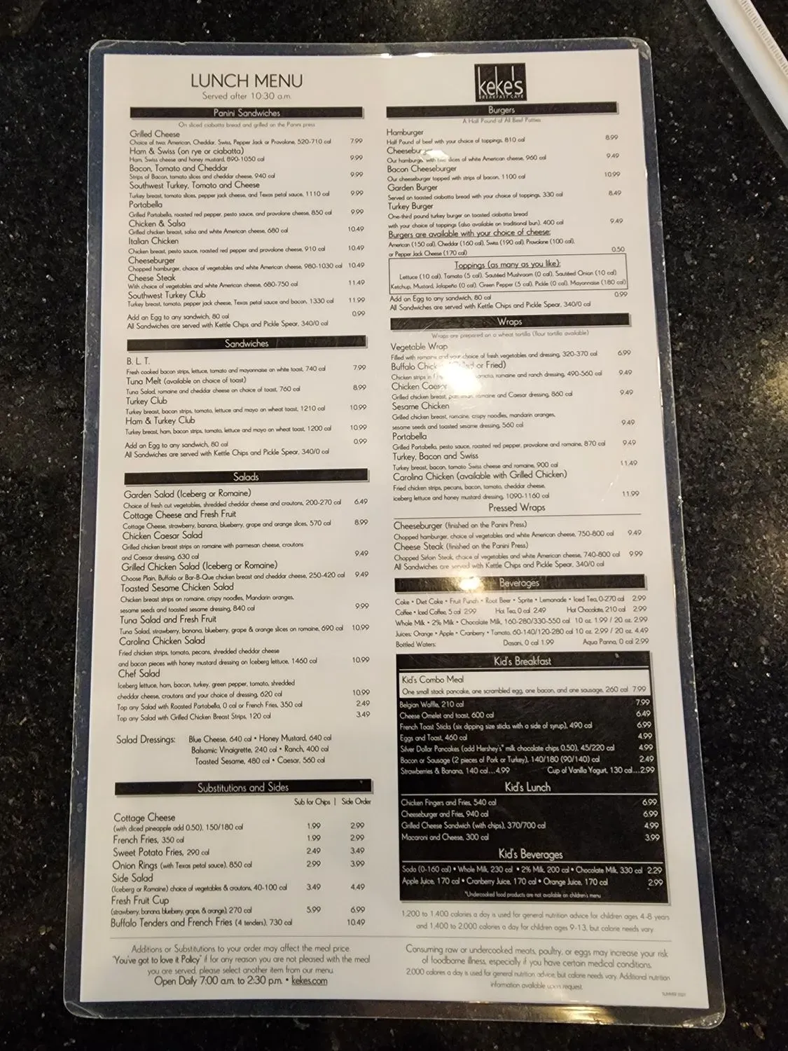 Menu 5