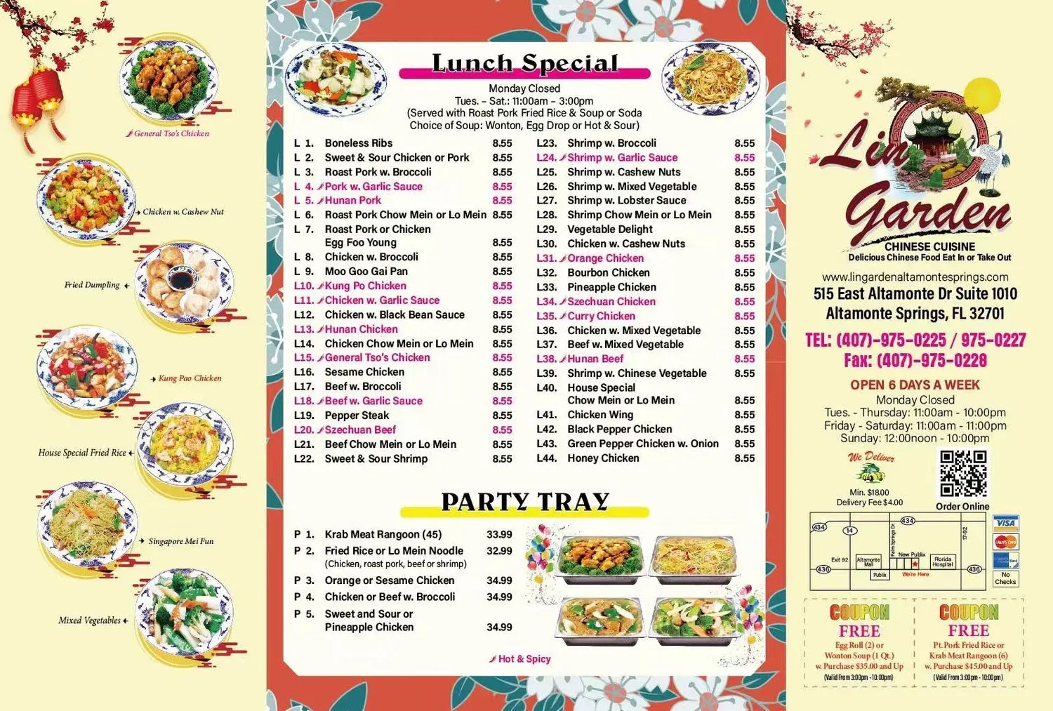 Lin Garden Menu - Updated November 2025