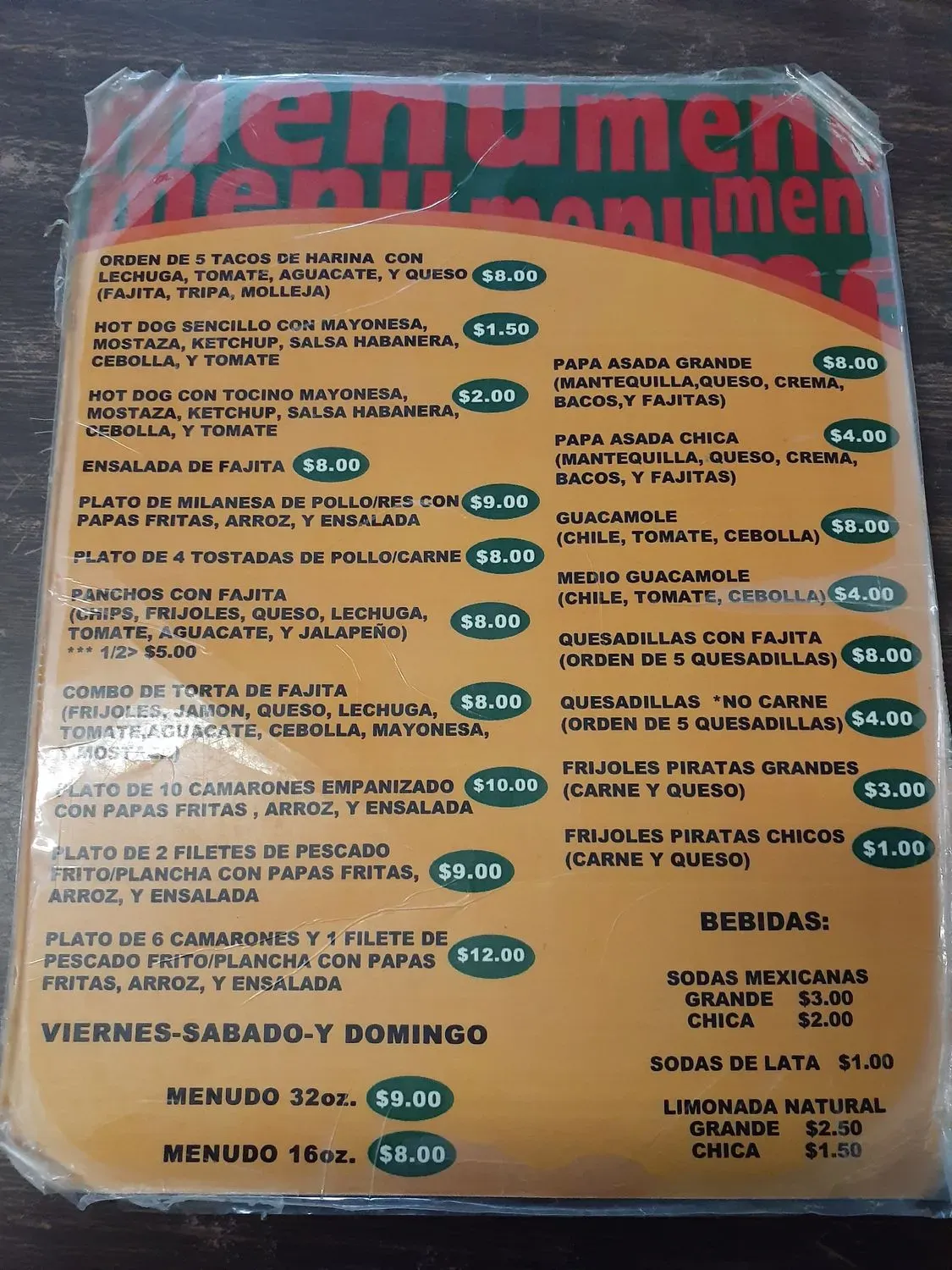 Menu 1