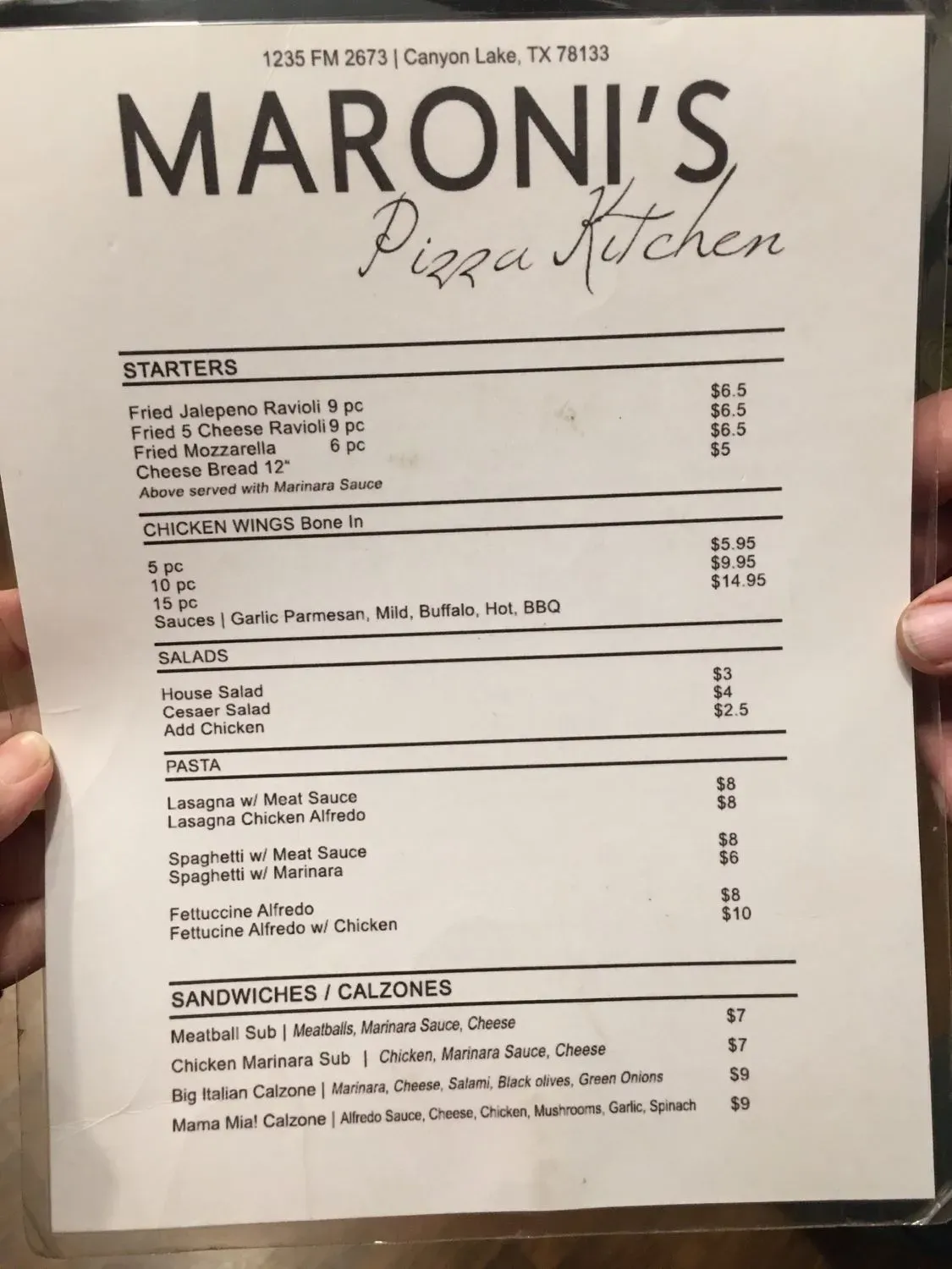 Menu 5